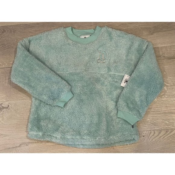 *DISNEYLAND....Sherpa Aqua Fleece SPIRIT JERSEY SPARKLY AQUA COLOR Youth L - Picture 7 of 10